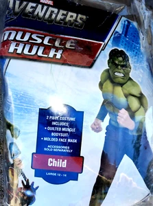 Marvel Avengers Assemble Hulk Muscle Niño Disfraz Grande 12-14 Nuevo - Imagen 1 de 2