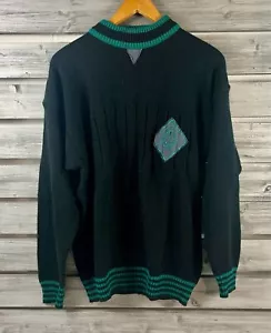 Vintage 90s Gitano Sweater Mens L/M Pullover Mock Neck Acrylic black - Picture 1 of 6