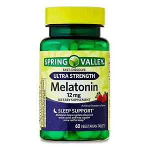 Spring Valley Ultra Strength Melatonin Sleep Support Dietary 12 mg, 60 Count - Picture 1 of 3