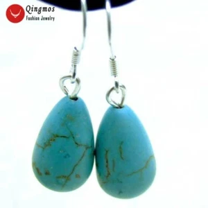 Pendientes colgantes de 10*16 mm azul turquesa para mujer con gancho plateado S925 ea385 - Imagen 1 de 11
