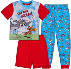 Kids Pajama sleepwear (3) Piece Set Top Shorts Pants Tom & Jerry New With Tags - Picture 1 of 2