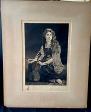 "The Violinist" 1899 Delobbe Vintage  Matted Photogravure 16x20 Gebbie Portfolio