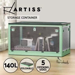 Artiss Storage Box Container Foldable Stackable 5 Sides Open Transparent 140L - Picture 1 of 8