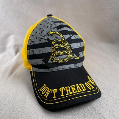 Dont Tread On Me Hat Mens One Size Yellow Snapback Cap Embroidered Snake Flag - Image 1 of 4
