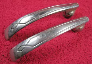 1931 1932 DeSoto Interior Door Handles Matched Pair Nickel Plated Brass Original - Picture 1 of 8