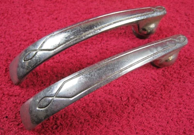 Par de manijas de puerta interiores DeSoto 1931 1932 emparejadas latón niquelado original Foto 1 de 4