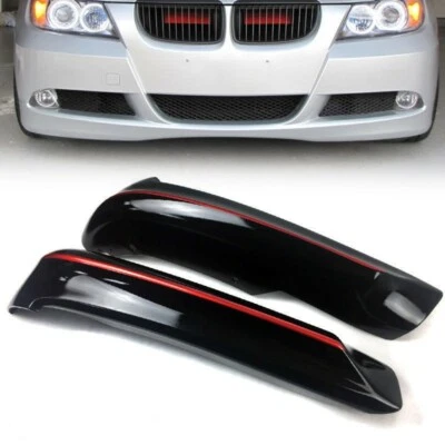 Black + RED Line For BMW E90 E91 06-08 Front Bumper Lip Splitter Spoiler Foto 1 de 4