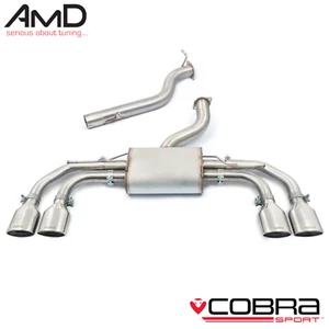 Cobra Audi S3 Exhaust GPF Back Race System Non Resonated S3 8Y Saloon AU158 - Picture 1 of 8