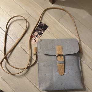 Artelusa cork crossbody/shoulder handbag new, never used Gray Made in Portugal - Picture 1 of 5