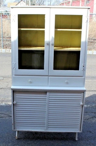 Antique Country Farm Hutch Cabinet Cupboard Shabby Chic Drs. Office Mastercraft Cover