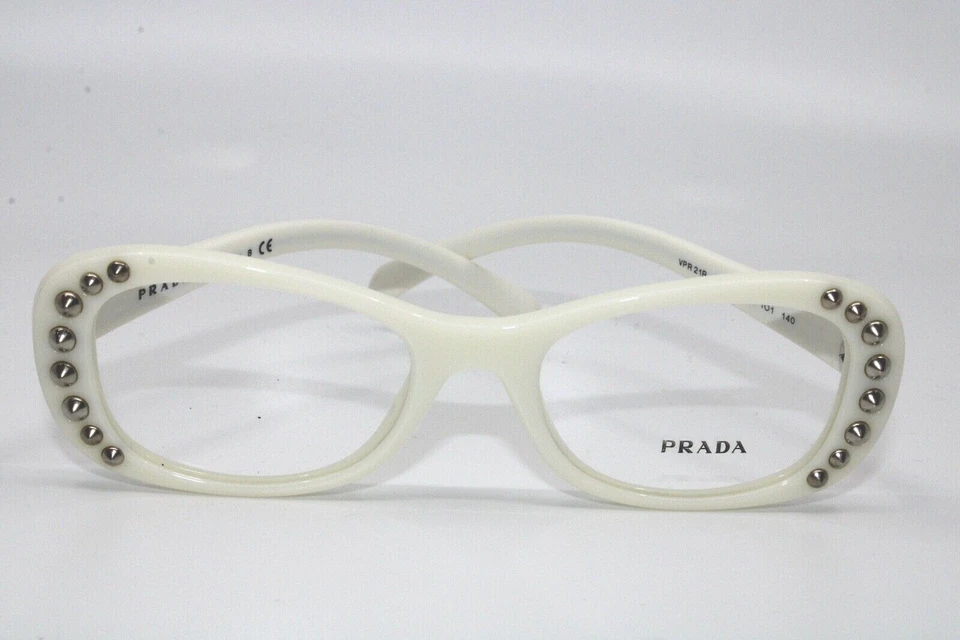 Prada PR21R 7S3 CREMA CON PLATA "GEMAS" Anteojos Nuevo Auténtico 51 Foto 1 de 4