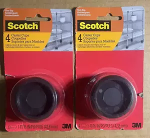 Rueda escocesa de protección de piso - taza redonda de plástico marrón duro 1-11/16 pulgadas 2 paquetes = 8 tazas - Imagen 1 de 9