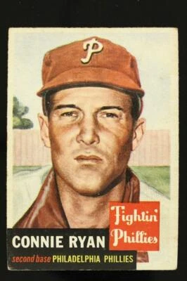 Vintage 1953 Baseball Card TOPPS #102 CONNIE RYAN Philadelphia Phillies 2nd Base - Image 1 of 2