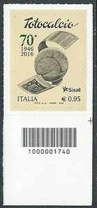 2016 ITALIA CODICE A BARRE 1000001740 TOTOCALCIO CALCIO MNH ** - ED - Picture 1 of 1