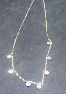 "Collar colgante de plata de ley 925 delicada cadena con cuentas 16-18"" (515)" - Imagen 1 de 2