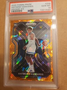 2020 panini prizm anthony edwards Cracked Ice psa 10 rookie  Card 258