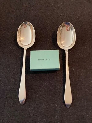 Tiffany & Co Sterling Silver FANEUIL MATCH SET OF 2 LARGE SERVING SPOONS NO MONO - Image 1 of 4