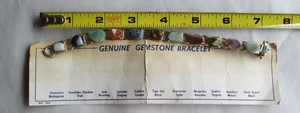 Vintage Genuine Gemstone Bracelet #782 (11 Country/State Stones) USA - Picture 1 of 12