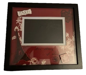10” X 9.25” Picture Frame Paris Eiffel Tower 5.5x3.5 “Our Story Of Love” - Picture 1 of 5