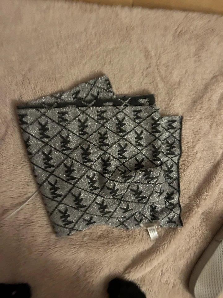 Michael Kors Scarf Grey With Letter Print And Soft Black Letters Silver Grey - Image 1 of 4
