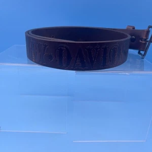 Harley Davidson Genuine Leather Belt 34 Brown w Silver Buckle Grunge Biker VTG - Picture 1 of 12