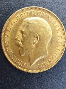 1913 British Gold Half Sovereign – King George V – 22K Gold Coin - Picture 1 of 17