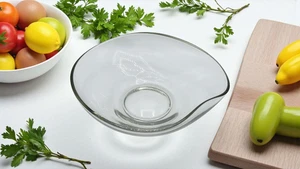 VINTAGE Clear Crystal Glass Serving Bowl Heavyweight Fluted Rim - Picture 1 of 9