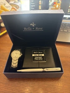 Bell & Rose Watch, Pen, Wallet Men’s Gift Box Set Never Used - Needs New Battery - Picture 1 of 14