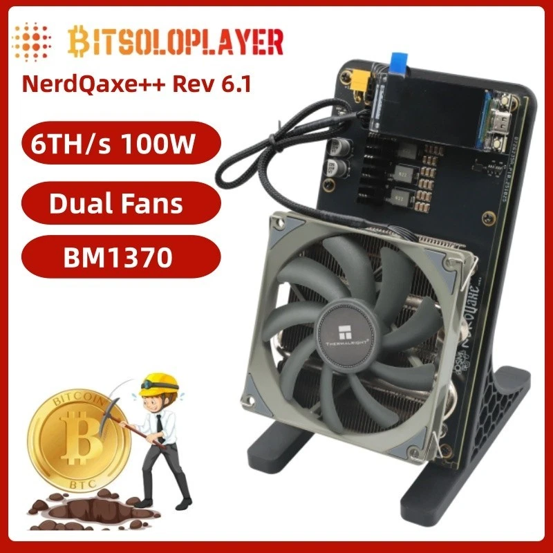 Bitcion miner NerdQaxe++ Rev 6.1 6T 100W BTC Miner 2.4G WiFi BM1370 chip Sha-256 - Imagen 1 de 1