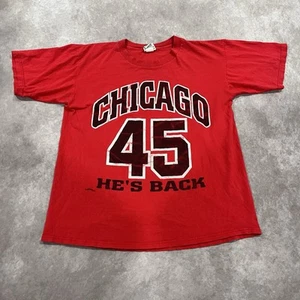 Vintage 90s Michael Jordan 45 He's Back Nutmeg SHIRT (XL) Chicago Bulls - Picture 1 of 12