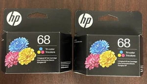 2 Pack - HP 68 Tri-Color Ink Cartridges 7FP20TN EXP 11/26 - Picture 1 of 2