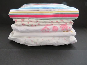 Lot of 5 Vintage Bed Sheets AS IS CUTTERS Ralph Lauren Simply Shabby Repurpose - Picture 1 of 15