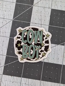 Cow Boy Cow Print Decal Sticker/Decal - Picture 1 of 2
