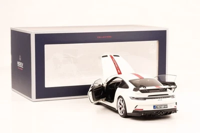 1:18 Norev Porsche 911 992 GT3 Bianco Opening Rosso Strisce Con Font 2021 187 - Immagine 1 di 4