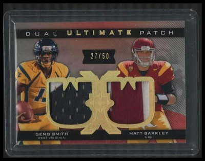 2013 Upper Deck #UJ2-SB Geno Smith / Matt Barkley Ultimate Dual Patch #/50 - Image 1 of 2