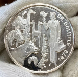 KREWE OF ALLA 1970~.999 Silver Mardi Gras Doubloon~DR. DOLITTLE - Picture 1 of 3