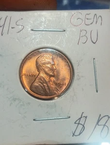 1941-S Lincoln Wheat Cent. Wunderschöner roter Glanz und Details! Better Date! - Bild 1 von 6