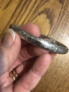 Brighton Silver Plated Flowers & Love Bangle Bracelet - Picture 1 of 7