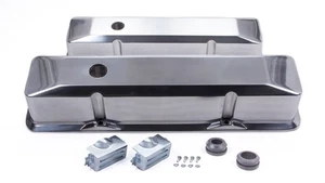 RPC SBC Aluminum Recessed Tall Valve Cover Plain Polished R6152 - Picture 1 of 3