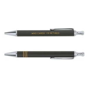 Ballpoint Refillable Pen Set of 2 Medium Black Ink 5.5 In Pens I'm Retired 2 PK - Picture 1 of 3