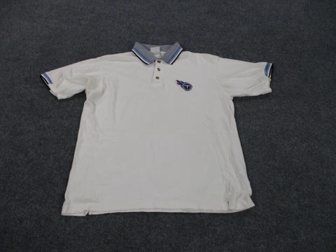 Vintage Tennessee Titans Shirt Adult L White Polo Short Sleeve 2000 Football Men Cover