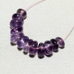 12pcs Natural Amethyst Rondelle Beads Loose Gemstone 12.50cts Size 5mm To 7mm - Picture 1 of 6