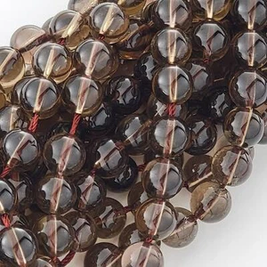 Rauchquarz Perlen braun transluzent Kristall Edelstein natur rund 6 mm 8 mm 10 mm - Bild 1 von 15
