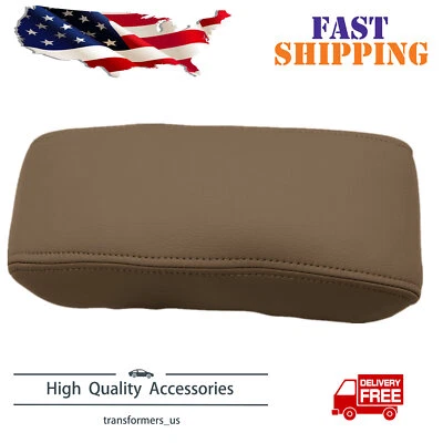 Cubierta de reposabrazos con tapa de consola central de cuero tostado oscuro para Toyota 4Runner 1996-2002 Foto 1 de 4