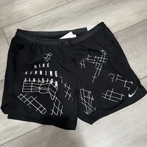 Pantaloncini da corsa Nike Run Division da uomo neri argento Dri Fit Stride 5' foderati taglia M L - Foto 1 di 7