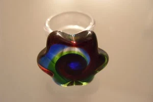 Ring from original Murano glass Jewelry UNIQUE Handmade multicolour Size 17 - Picture 1 of 4