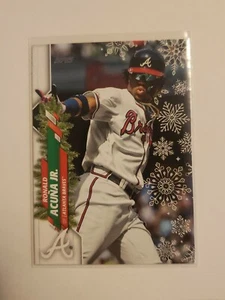 2020 Topps Holiday Ronald Acuna Jr Metallic Snowflake Variant Braves - Picture 1 of 11