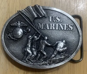 Vintage U.S. MARINES GÜRTELSCHNALLE 1982 by BERGAMOT BRASS WORKS Made in USA - Bild 1 von 3