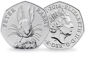 Peter Rabbit Beatrix Potter moneta da 50 pence 2016 - Spedizione gratuita Regno Unito - Foto 1 di 1