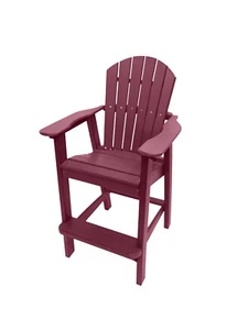 Phat Tommy Tall Adirondack Chair, Poly Outdoor Furniture, Bar Height Stool Chair - Picture 1 of 31